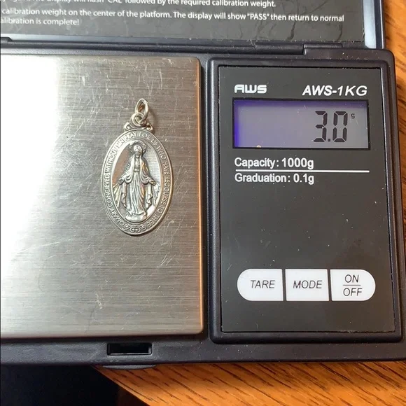 Vintage Sterling Saint Mary Pray for Us Pendant - Picture 16 of 16